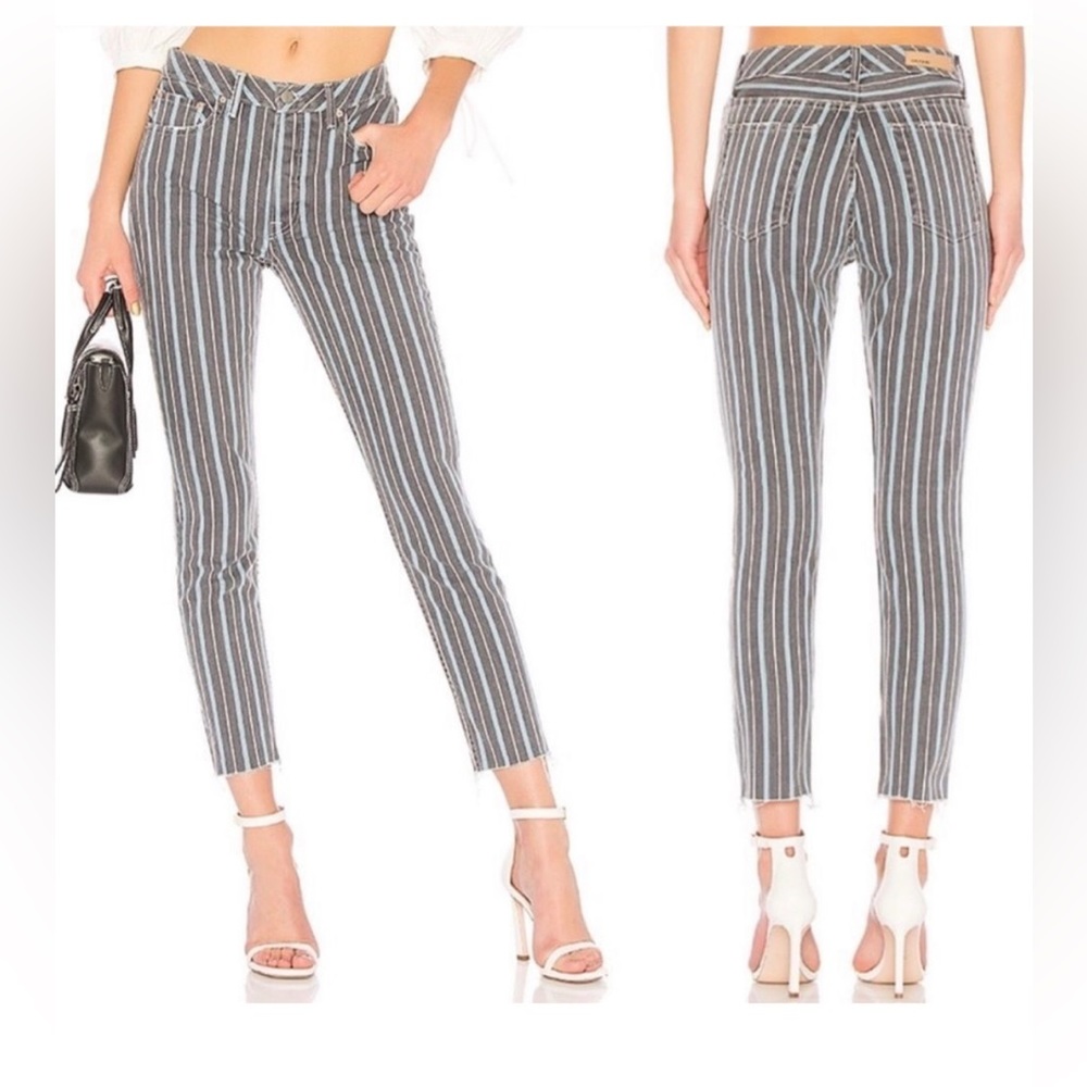 GRLFRND Karolina striped high rise jean